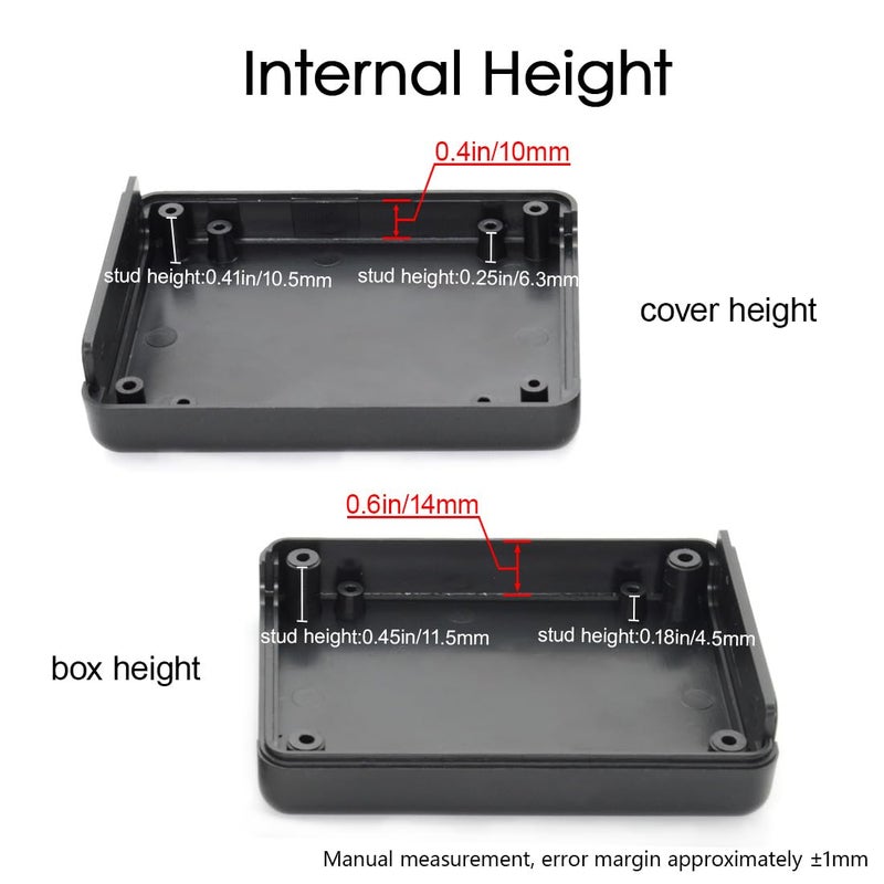 LeMotech 5 Pieces ABS Plastic Electrical Project Case Power Junction Box, Project Box Black 3.5 x 2.8 x 1.1 inch (90 x 70 x 28 mm) - Image 4